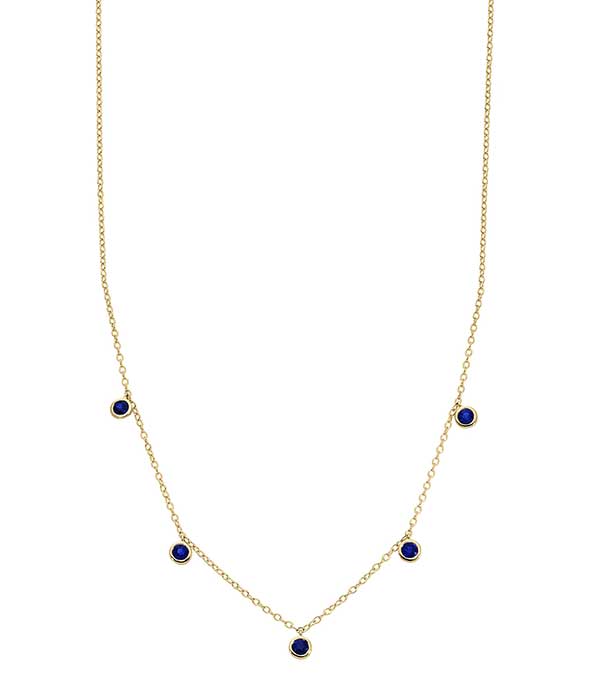 Collier Saphir Blue Denim Drop And... Paris