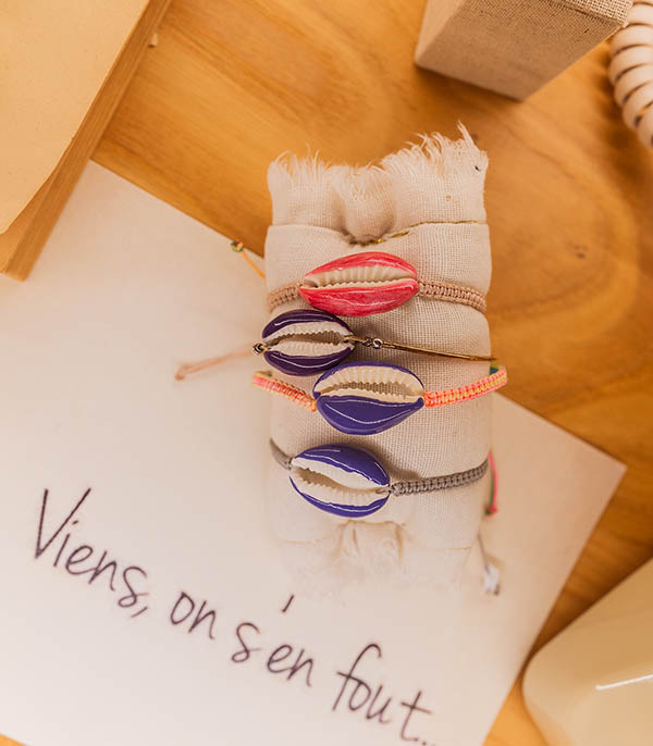 Bracelet tressé à coquillage Pino coloré Maison Irem