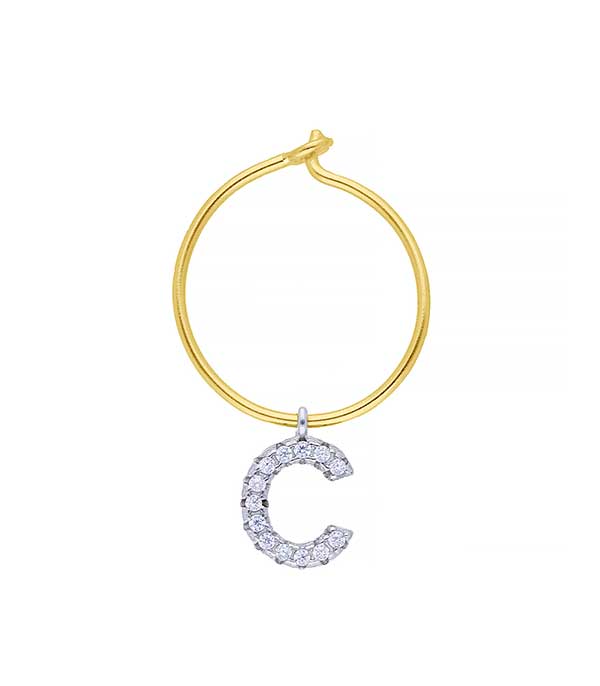 Boucle d'oreille Hoop Lettre Maison Irem