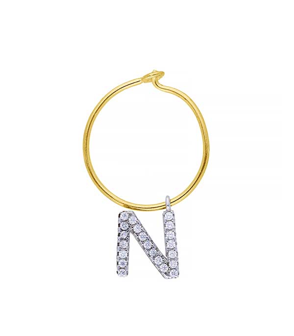 Boucle d'oreille Hoop Lettre Maison Irem