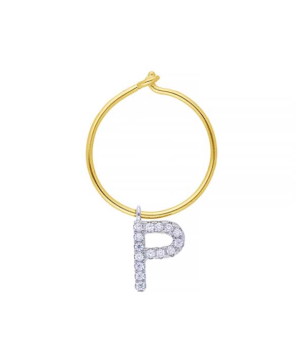 Boucle d'oreille Hoop Lettre Maison Irem