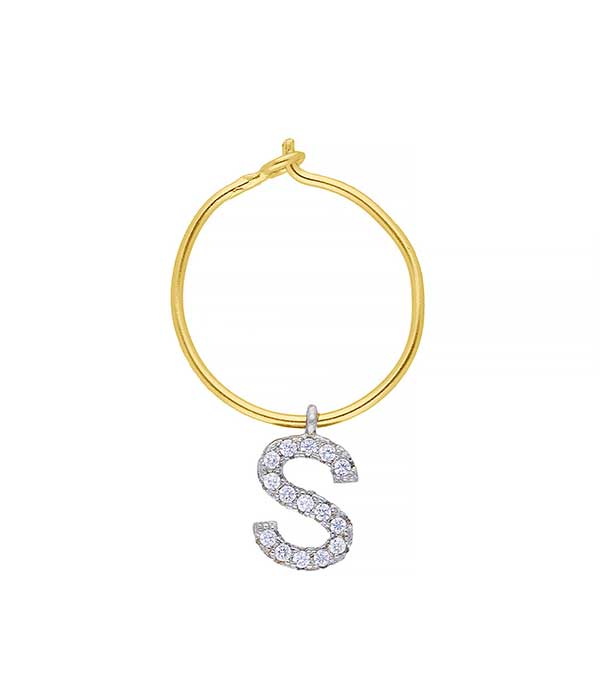 Boucle d'oreille Hoop Lettre Maison Irem