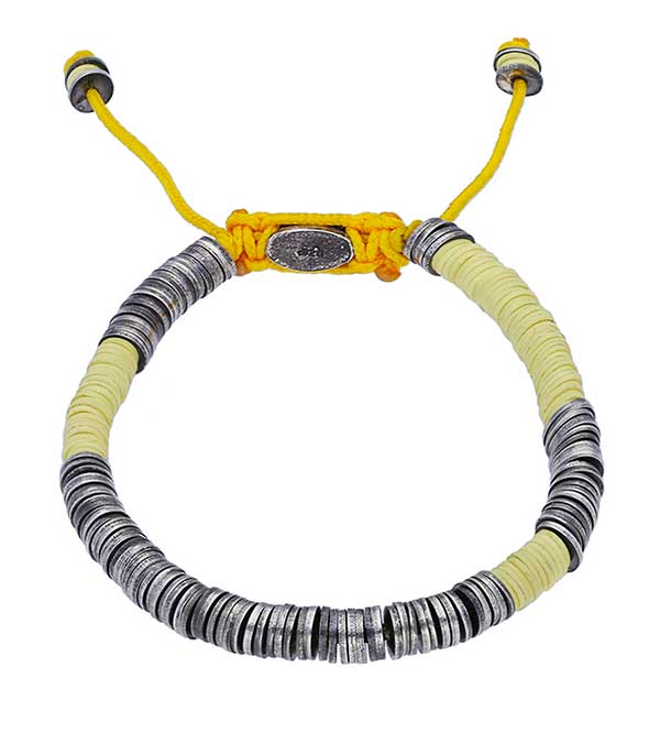 Bracelet Awaso en perles africaines et argent M.Cohen by Maor - Taille L