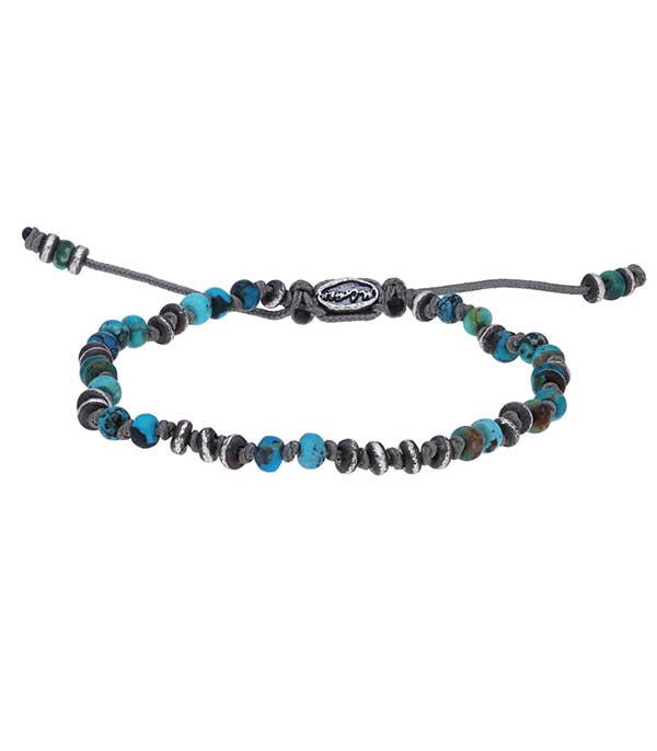 Bracelet Templar Jointed à perles de pierres et d'argent M.Cohen by Maor - Taille XL