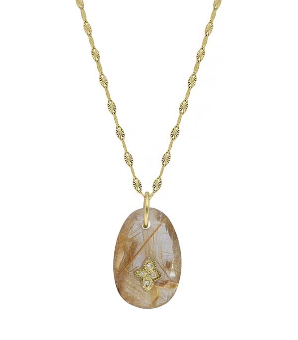 Collier Gaia n°1 Rutile Quartz Pascale Monvoisin