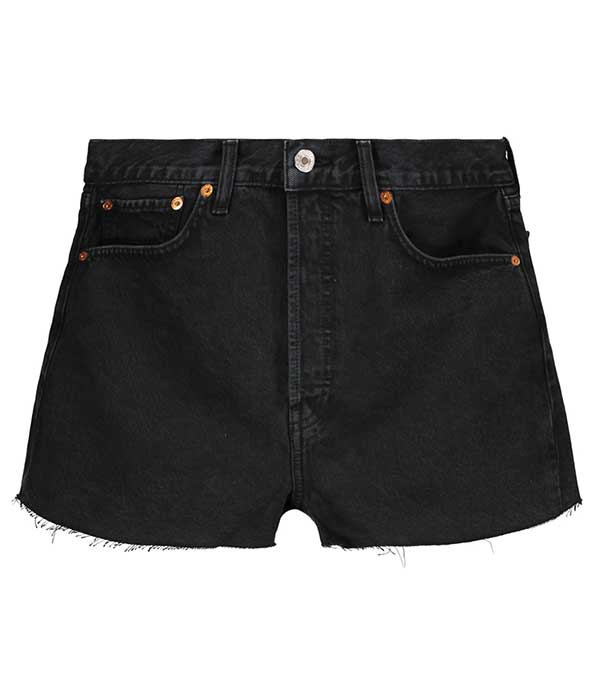 Short à taille haute en denim noir surteint RE/DONE - Taille 23 à -40%
