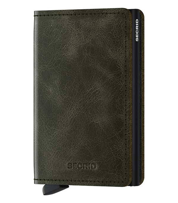 Porte-Carte Slimwallet Vintage Olive Black Secrid
