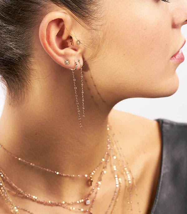 Boucles d'oreilles Lucky or jaune et diamants Gigi Clozeau