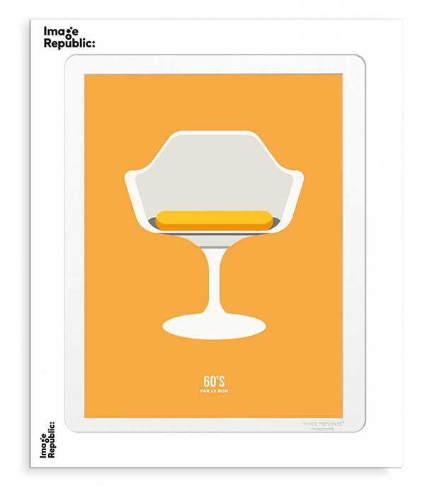 Affiche Le duo 60 chair assise 1 orange 40 x 50 cm Image Republic