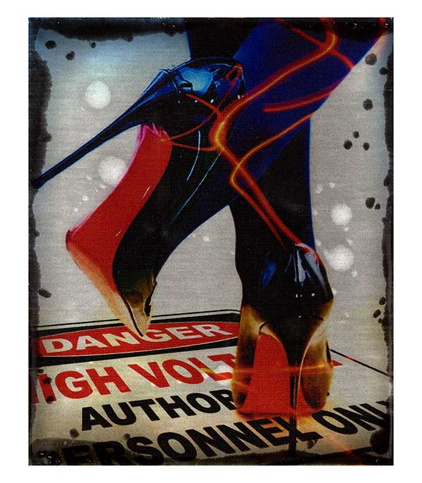 Tableau Danger High Voltage 30x25cm Jörg Döring