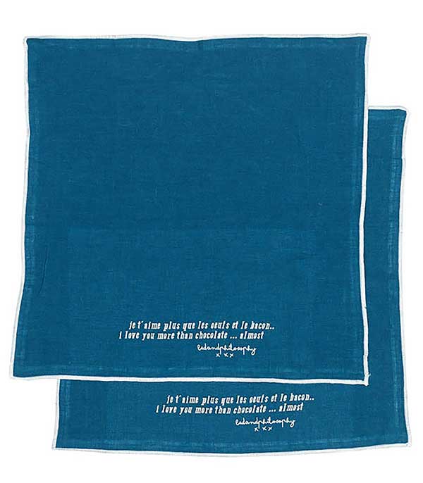 Lot de 2 serviettes Dinners 45 x 45 cm + bocal (pas de vente web) Bed and Philosophy