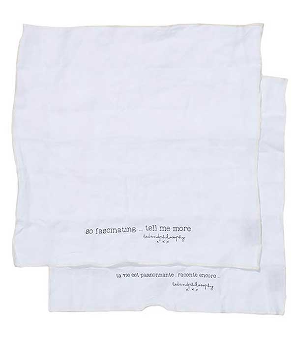 Lot de 2 serviettes Dinners 45 x 45 cm + bocal (pas de vente web) Bed and Philosophy