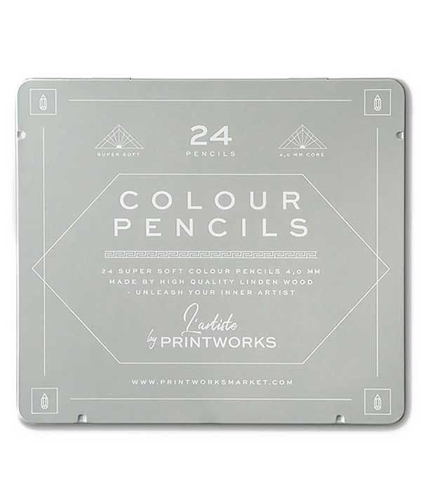 24 crayons de couleur classiques Printworks
