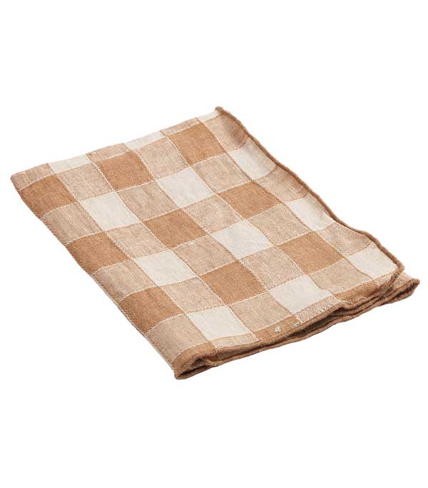 Serviette Bourdon Toile Vintage Vichy 43 x 43 cm Maison de Vacances