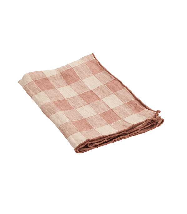 Torchon Bourdon Toile Vintage Vichy 43 x 75 cm Maison de Vacances