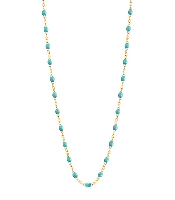 Collier or jaune et perles de résine 50 cm Gigi Clozeau