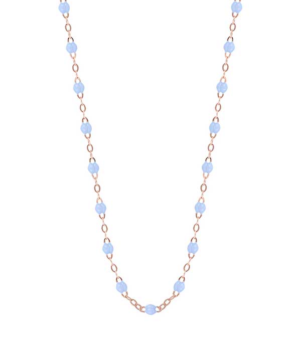 Collier or rose et perles de résine 50 cm Gigi Clozeau