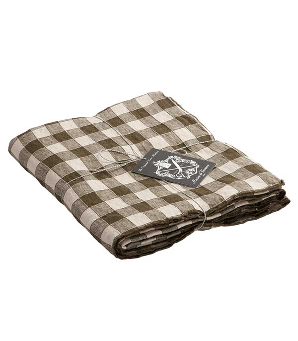 Nappe Bourdon Toile Vintage Vichy 170 x 300 cm Maison de Vacances