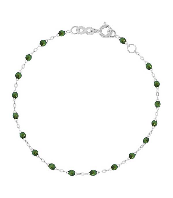 Bracelet or blanc et perles de résine Gigi Clozeau