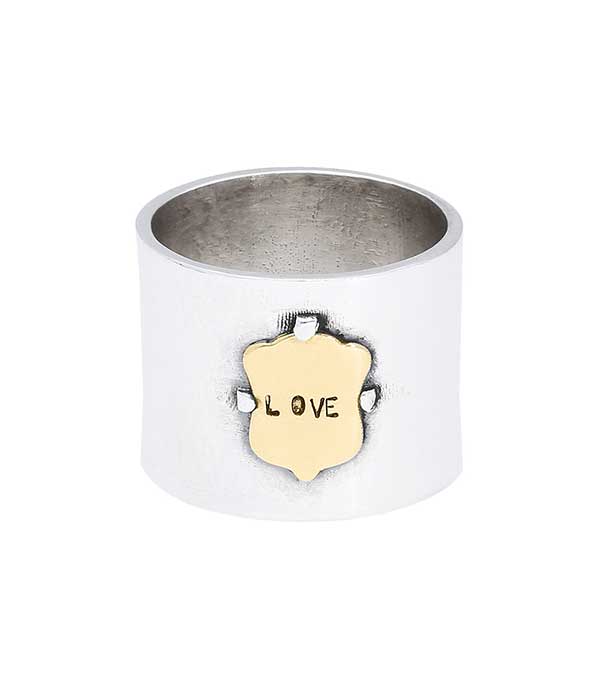 Bague Love en argent et blason or Corpus Christi - Taille 52