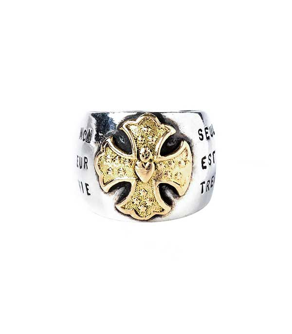 Bague Gold Cross en argent et or Corpus Christi - Taille 52
