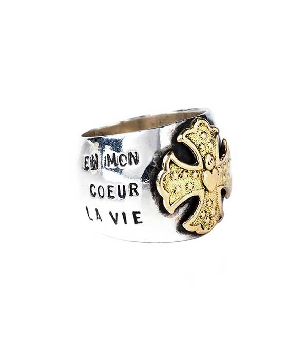 Bague Gold Cross en argent et or Corpus Christi