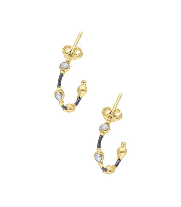 Boucles d'oreilles Sisi S argent, or et perles d'eau douce 5 Octobre
