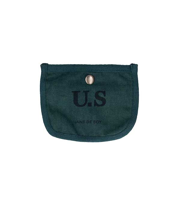 Porte-carte toile verte x Jane de Boy Sac U.S à -50%