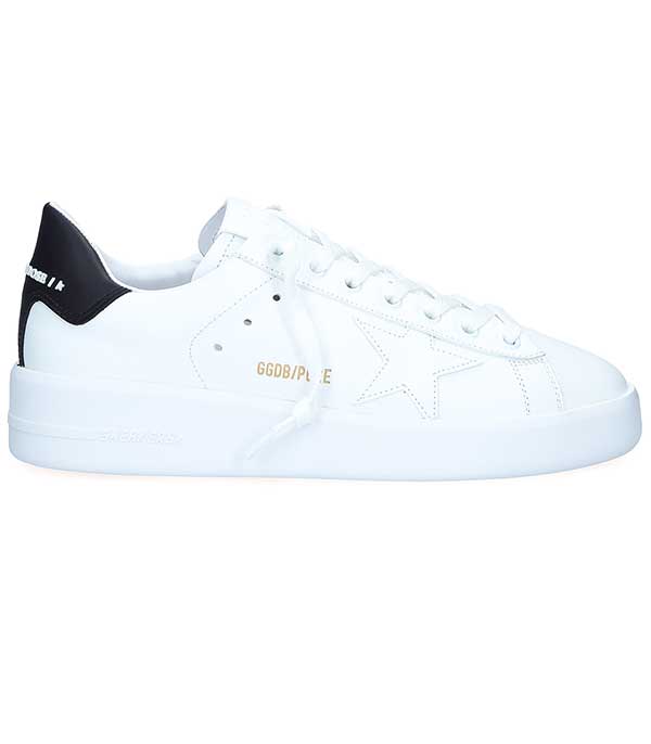 Baskets Purestar Cuir Blanc Noir Golden Goose - Taille 35 à -70%