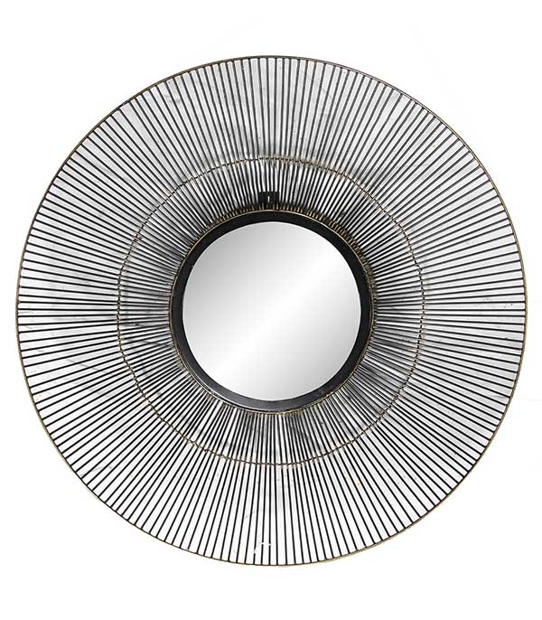 Miroir rond Files L en bronze Manufactori