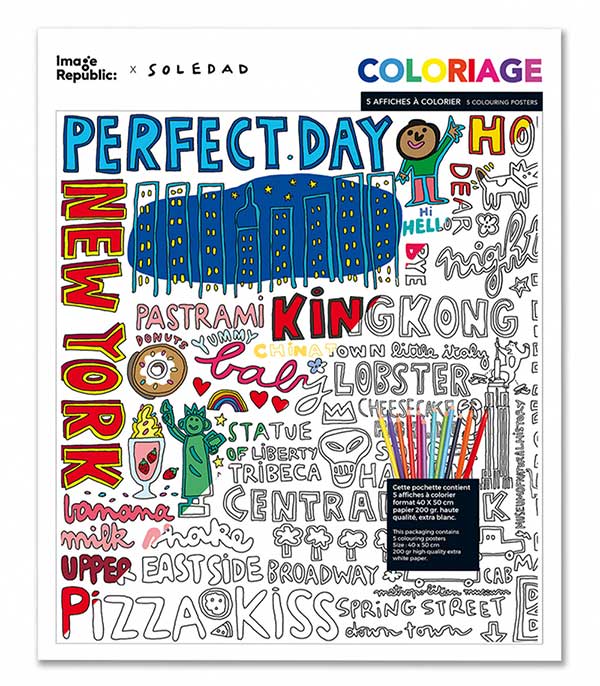 5 affiches à coloriages Soledad 2 40 x 50 cm Image Republic