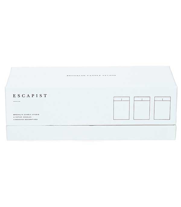 Coffret de 3 bougies végétales parfumées Escapist frais et floral Brooklyn Candle Studio