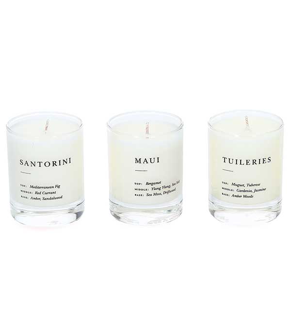 Coffret de 3 bougies végétales parfumées Escapist frais et floral Brooklyn Candle Studio