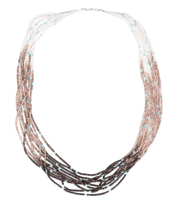 Collier Tie & Dye coquillages et turquoises Harpo