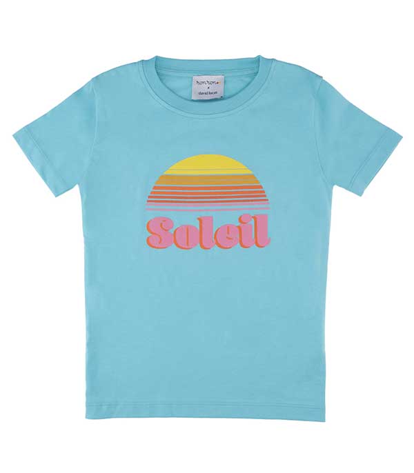 Tee-shirt enfant Soleil Turquoise David Lucas x ron ron