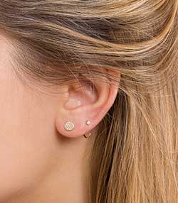 Tenue portée avec Puce disque diamants solo