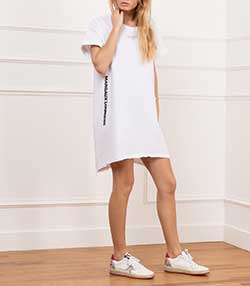 Tenue portée avec Robe tee-shirt Abby blanc