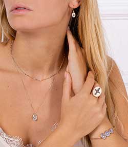 Tenue portée avec Bague Bowie N°3 Blanc et Diamants