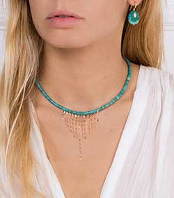 Tenue portée avec Collier Taylor n° 3 Turquoise