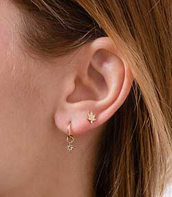 Tenue portée avec Boucle d'oreille Les Éternels diamants