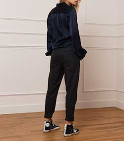 Tenue portée avec Baskets Francy Classic Cuir Suédé Marine