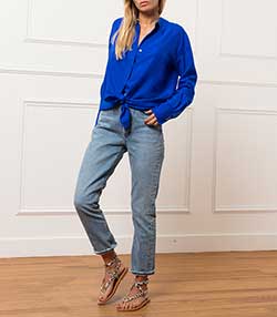 Tenue portée avec Jean High Rise Cropped Riley
