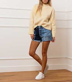 Tenue portée avec Sneakers Purestar white contrefort gold
