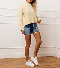 Tenue portée avec Sneakers Purestar white contrefort gold