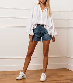 Tenue portée avec Short en jean Dee