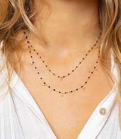 Tenue portée avec Collier Gigi Suprême 1 Diamant or jaune 42 cm