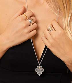 Tenue portée avec Bague Elipidae en vermeil