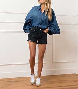 Tenue portée avec Short en jean 50s Cutoff