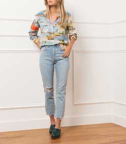 Tenue portée avec Jean High Rise Cropped Riley