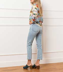 Tenue portée avec Jean High Rise Cropped Riley